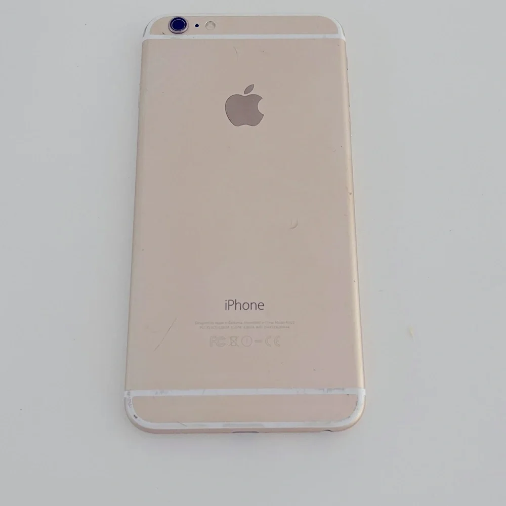 iPhone 6 Plus 128 GB Unlocked White Gold color.